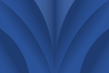 Illustration of abstract blue gradient background with curved layers and soft shadows, elegant and modern design
