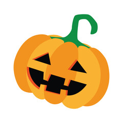 Spooky halloween jack o lantern pumpkin vector illustration in cartoon style for holiday decorations and graphics