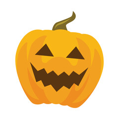 Spooky halloween jack o lantern pumpkin vector illustration in cartoon style for holiday decorations and graphics
