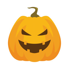Spooky halloween jack o lantern pumpkin vector illustration in cartoon style for holiday decorations and graphics