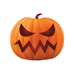 Spooky halloween jack o lantern pumpkin vector illustration in cartoon style for holiday decorations and graphics