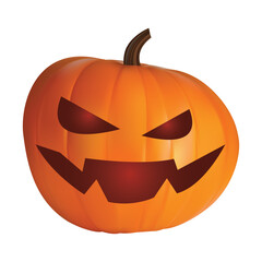 Spooky halloween jack o lantern pumpkin vector illustration in cartoon style for holiday decorations and graphics