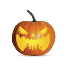Spooky halloween jack o lantern pumpkin vector illustration in cartoon style for holiday decorations and graphics
