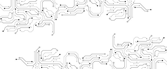 Abstract Tech Background: Minimalist Circuit Board Pattern