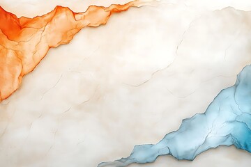 Naklejka premium Abstract Fluid Art in Orange and Blue with Soft Textures and Natural Marble Patterns