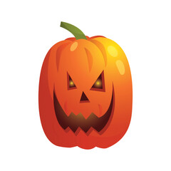 Spooky halloween jack o lantern pumpkin vector illustration in cartoon style for holiday decorations and graphics