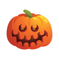 Spooky halloween jack o lantern pumpkin vector illustration in cartoon style for holiday decorations and graphics