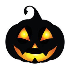 Spooky halloween jack o lantern pumpkin vector illustration in cartoon style for holiday decorations and graphics
