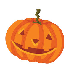 Spooky halloween jack o lantern pumpkin vector illustration in cartoon style for holiday decorations and graphics