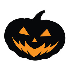 Spooky halloween jack o lantern pumpkin vector illustration in cartoon style for holiday decorations and graphics