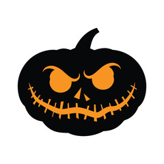 Spooky halloween jack o lantern pumpkin vector illustration in cartoon style for holiday decorations and graphics