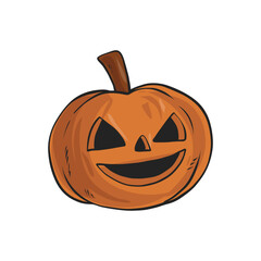 Spooky halloween jack o lantern pumpkin vector illustration in cartoon style for holiday decorations and graphics