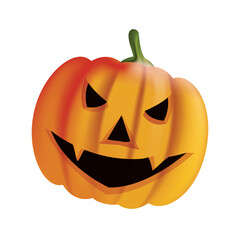 Spooky halloween jack o lantern pumpkin vector illustration in cartoon style for holiday decorations and graphics