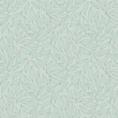 aesthetic and elegant thin floral leaves and branch line seamless pattern background