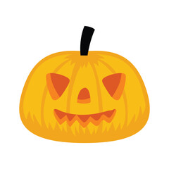 Spooky halloween jack o lantern pumpkin vector illustration in cartoon style for holiday decorations and graphics