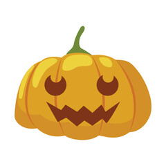 Spooky halloween jack o lantern pumpkin vector illustration in cartoon style for holiday decorations and graphics