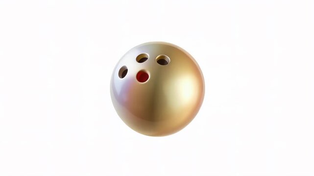 A shiny bowling ball with unique colors and features, floating against a white background.