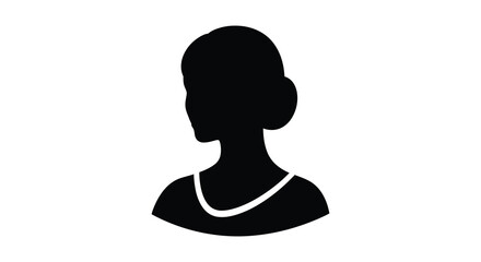 Elegant woman s profile silhouette with classic hairstyle and delicate necklace silhouette