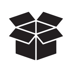 Open empty cardboard box icon representing package shipping delivery service and careful handling for logistics and ecommerce order fulfillment