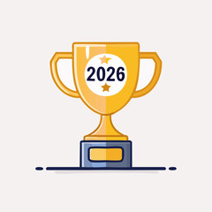 Golden Trophy with Year 2026 and Stars.