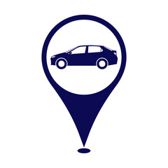 Car location icon for Car stores, Car rentals, Auto Repair Shops, Car flat design icon on location map marker icon