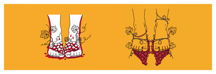 Bridal Feet with Alta and Anklets Indian Mehndi Pedicure Illustration