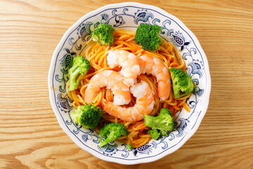 海老パスタ