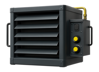 Heavy-duty gas industrial heater designed for commercial warehouse use.