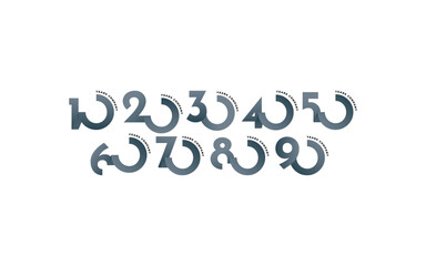 Set of 10 20 30 to 90 years anniversary template design