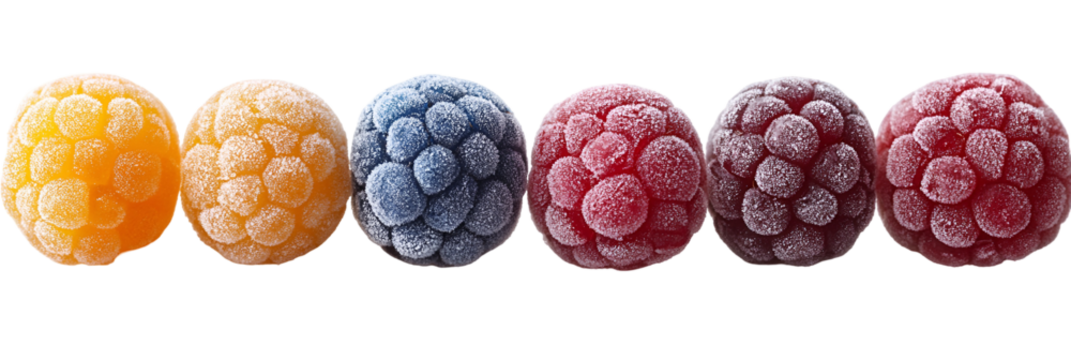 Colorful spheres row against transparent background - Powered by Adobe