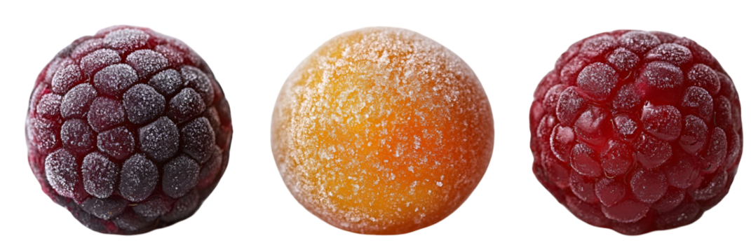 Colorful spherical shapes on transparent background