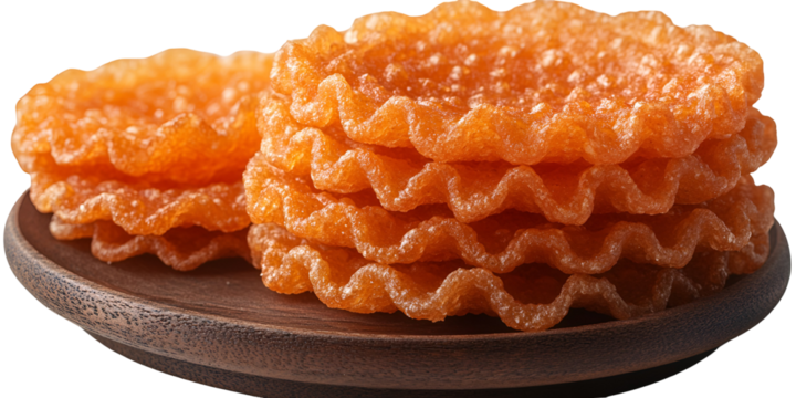 Colorful stacked sweet treats on plate