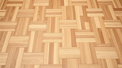 Natural wooden parquet floor showing geometric pattern detail.