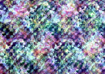 壁紙　花柄デザイン　ホログラム