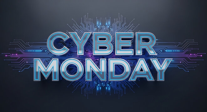 Cyber Monday Sale Digital Technology Banner.
