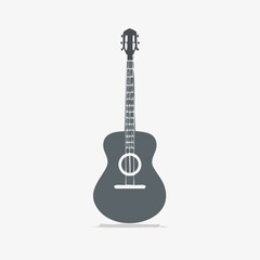 Obraz premium Acoustic guitar illustration on a white background, musical instrument.