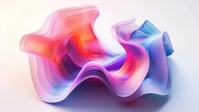 Video A colorful abstract object on a white surface, great for design and art projects