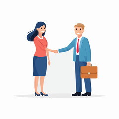 Business handshake between two people, agreement and partnership.