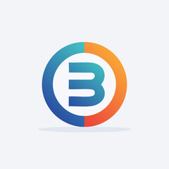 Letter B in a circle logo design, modern and colorful, representing business and technology.