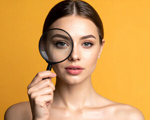 woman with magnifying glass