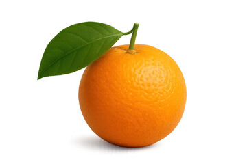 Orange fruit with green leaf, vitamin c, healthy eating and healthy lifestyle concept on transparent background