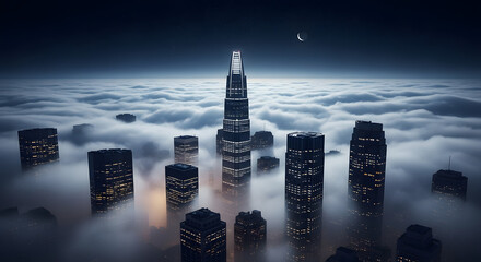 마천루 빌딩이 보이는 도시 경관.