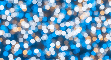 Blue Bokeh Christmas Lights Background