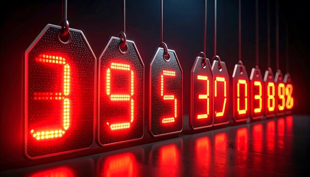 Digital Countdown Display Numbers.