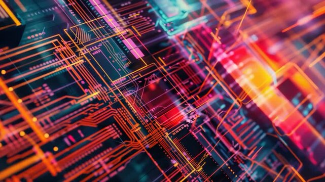 Video A detailed view of electronic components on a computer motherboard
