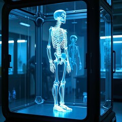 Luminous skeleton in glass cover