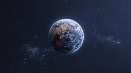 Fototapeta premium Stunning view of earth from space with starry cosmos backdrop