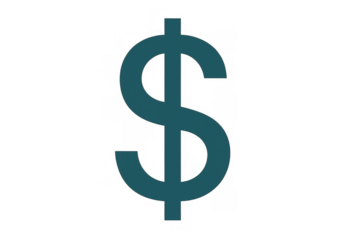 Dollar sign symbol representing currency, finance, and wealth, showing value and economic concepts