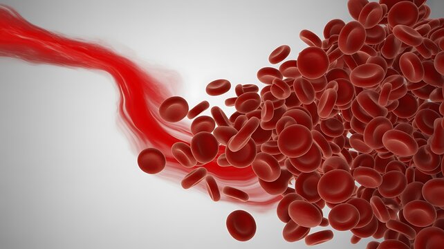 Red Blood Cells Flowing in Bloodstream
