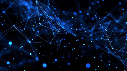 Dynamic abstract background featuring vibrant, glowing low-poly polygonal shapes and geometric forms, evoking modern digital art and futuristic innovation for impactful designs.